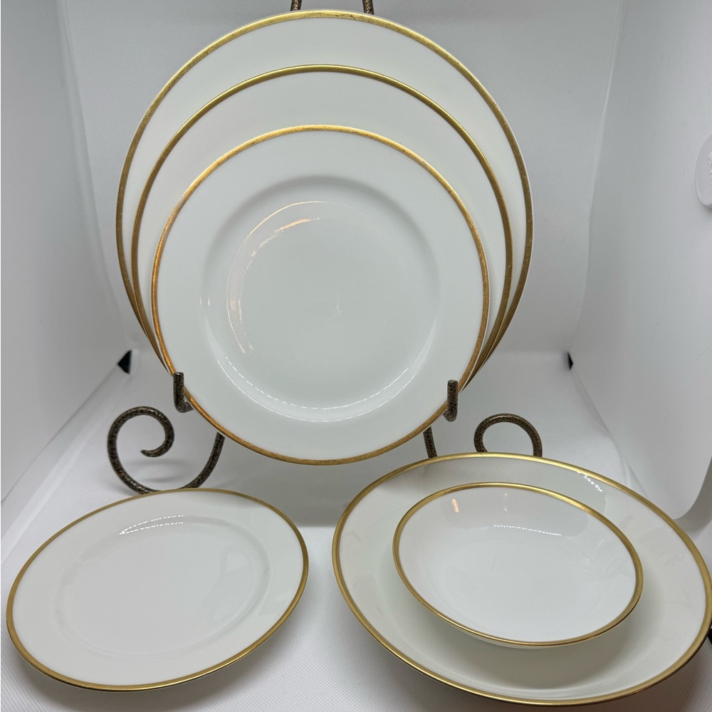 Six piece place setting French china Gold trim
